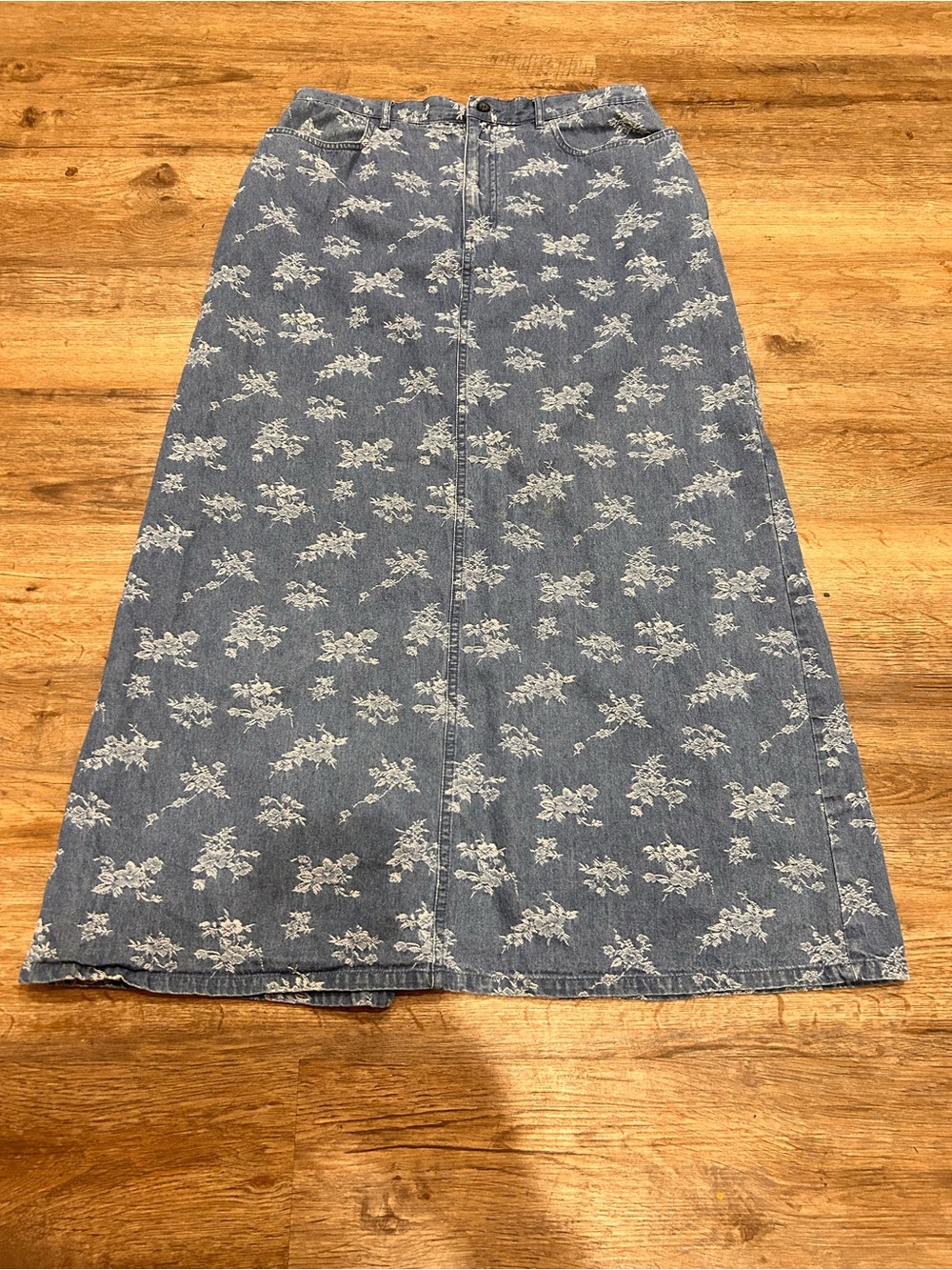 Vintage Women’s Size 10 Crazy Horse Liz Claiborne Denim MIDI A-Line Skirt